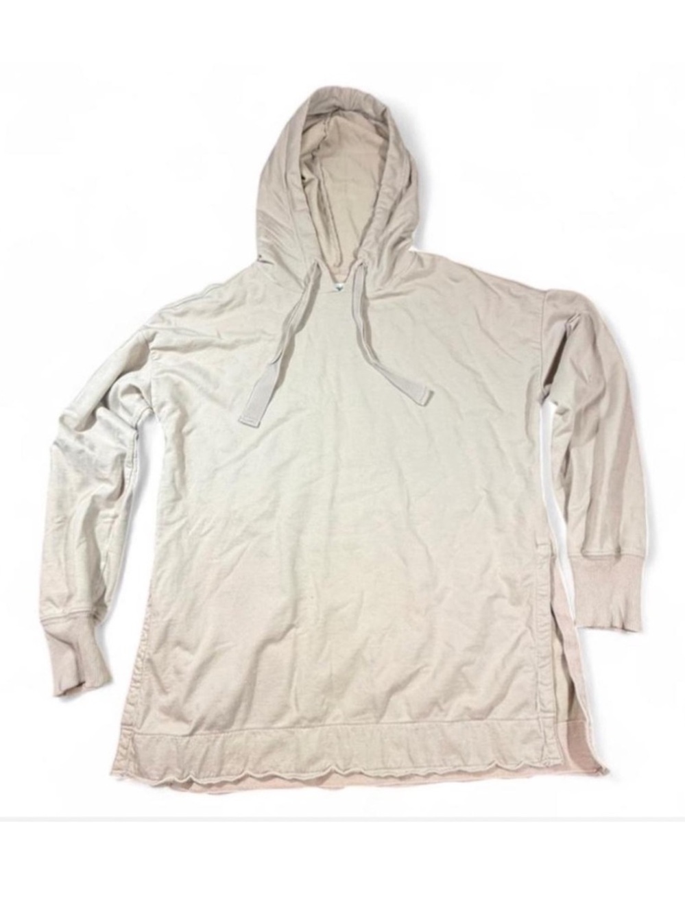 Aerie Oversized Hoodie XS Beige Cream Cozy Lounge Sweatshirt Side Slit